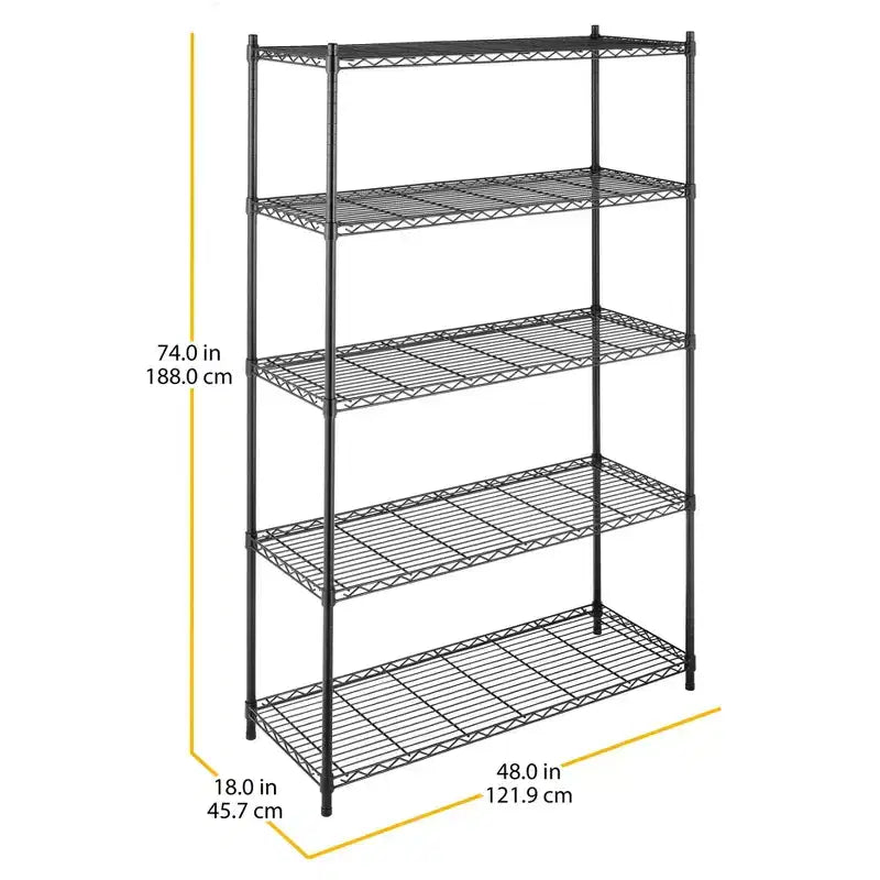 Scaffale a 5 ripiani in acciaio – Scaffale autoportante, Contiene fino a 30 paia di scarpe, Altezza 188 cm