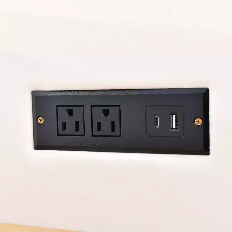 Letto a piattaforma imbottito queen size con ripiani portaoggetti, doppia presa, porte USB e due cuscini – Velluto Beige