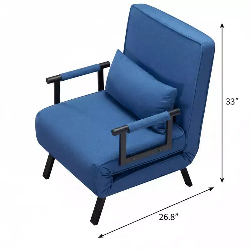 Divano Letto Convertibile 4-in-1 - Poltrona Sdraio Pieghevole con Schienale Regolabile in 5 Posizioni e Cuscino Lombare, Design Salvaspazio