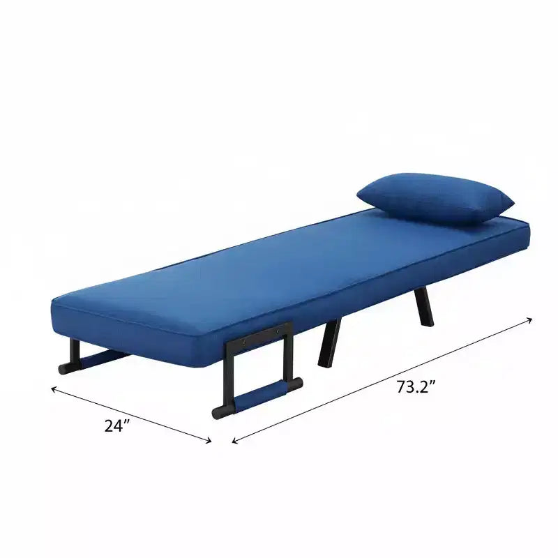 Divano Letto Convertibile 4-in-1 - Poltrona Sdraio Pieghevole con Schienale Regolabile in 5 Posizioni e Cuscino Lombare, Design Salvaspazio