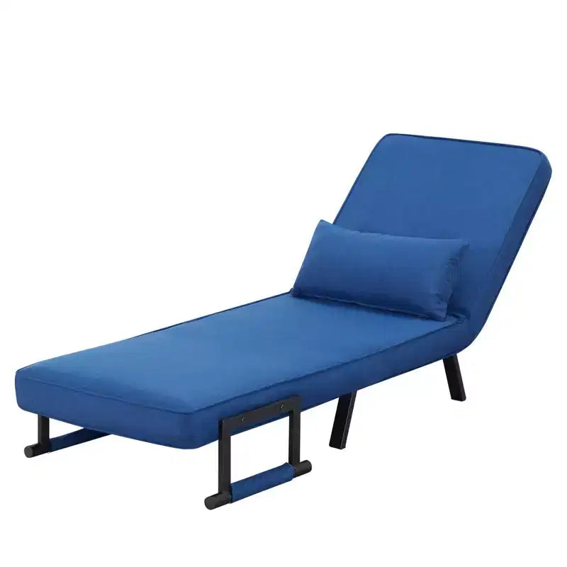 Divano Letto Convertibile 4-in-1 - Poltrona Sdraio Pieghevole con Schienale Regolabile in 5 Posizioni e Cuscino Lombare, Design Salvaspazio