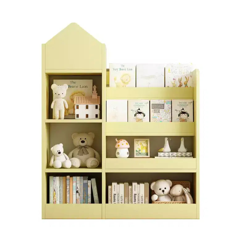 Libreria per bambini con organizer portaoggetti – 6 scomparti e 2 cesti