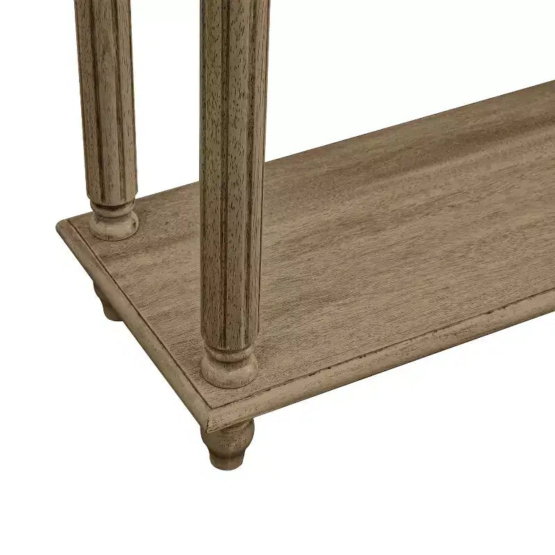 Tavolino Consolle in Legno a 2 Ripiani Stile Rustico 90 cm L x 30 cm P x 76,5 cm A