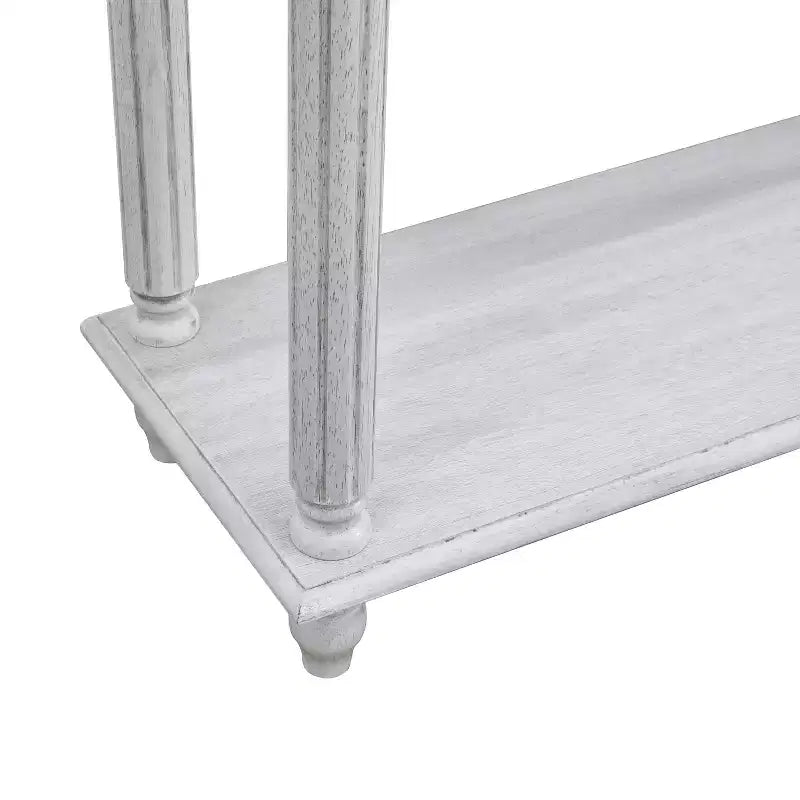 Tavolino Consolle in Legno a 2 Ripiani Stile Rustico 90 cm L x 30 cm P x 76,5 cm A