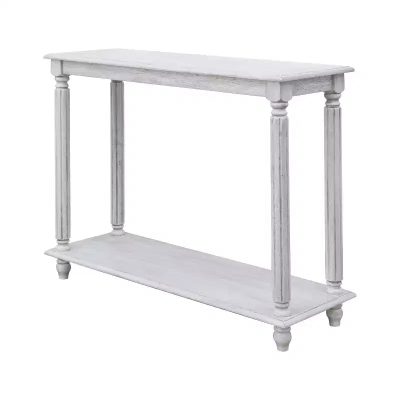 Tavolino Consolle in Legno a 2 Ripiani Stile Rustico 90 cm L x 30 cm P x 76,5 cm A