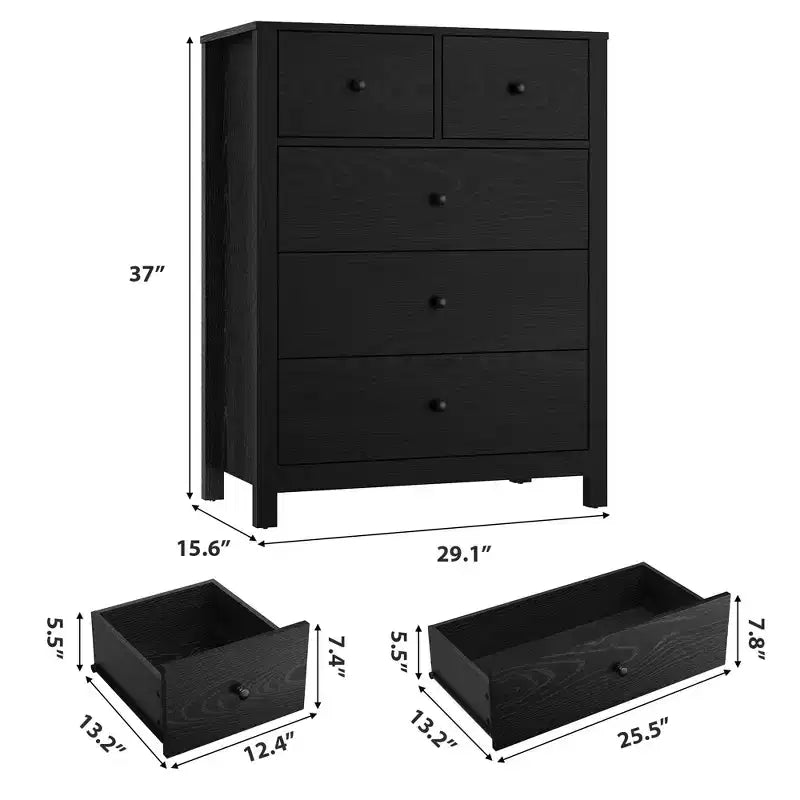 Cassettiera a 5 cassetti con organizer portaoggetti per camera da letto, soggiorno e ingresso