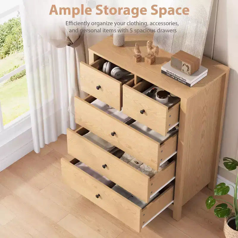 Cassettiera a 5 cassetti con organizer portaoggetti per camera da letto, soggiorno e ingresso