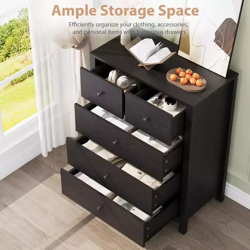 Cassettiera a 5 cassetti con organizer portaoggetti per camera da letto, soggiorno e ingresso