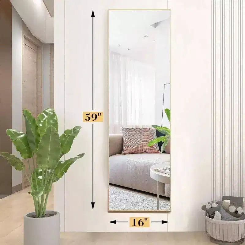 Specchio Rettangolare a Figura Intera, 150 x 40 cm, Cornice in Alluminio