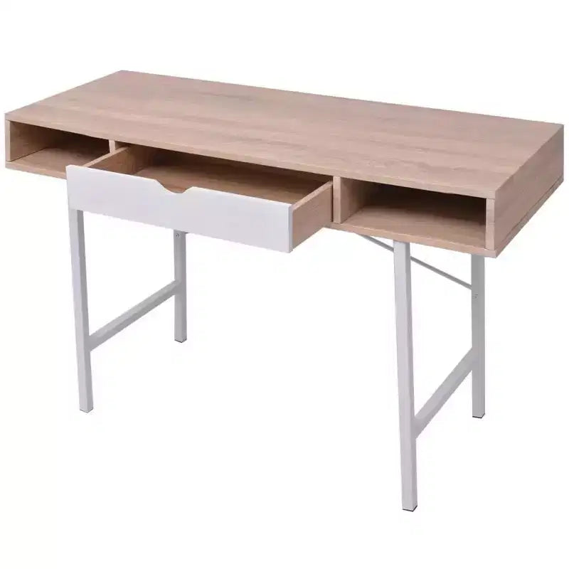 Scrivania con 1 Cassetto – Quercia e Bianco