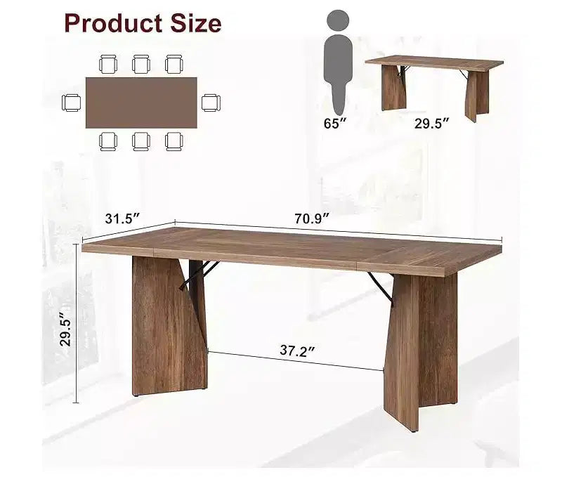 Tavolo da pranzo rettangolare da 180 cm per 6-8 persone