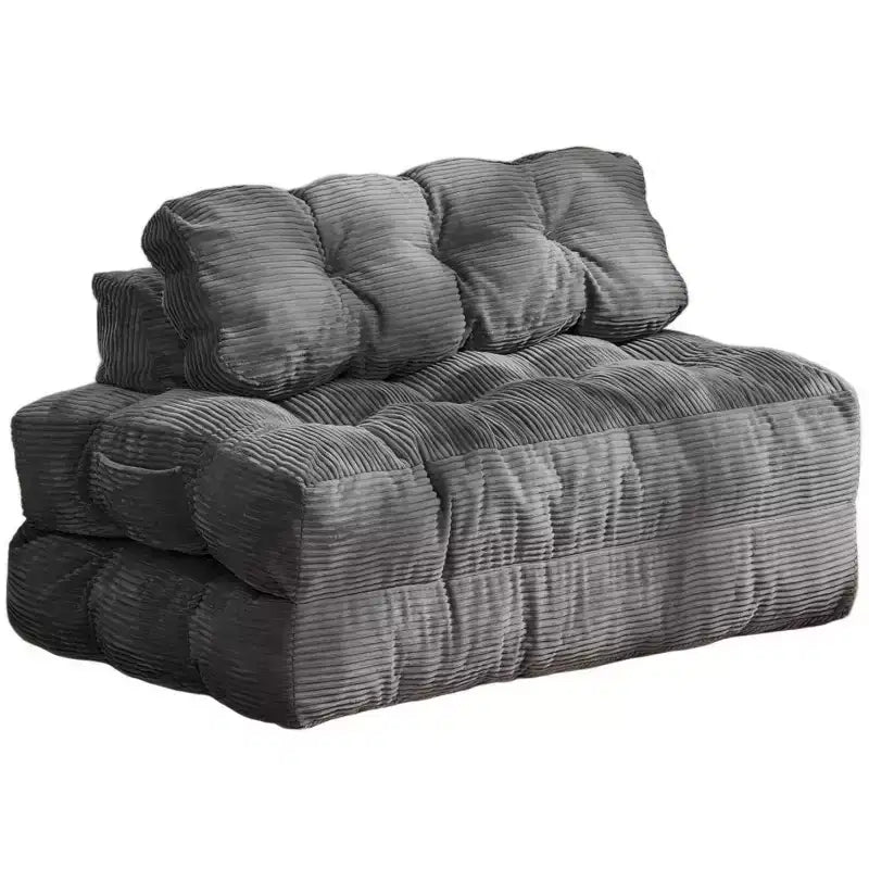 Divano letto pieghevole 3 in 1 con cuscino, Futon da pavimento in velluto a coste, Letto pieghevole in schiuma tritata per soggiorno/camera da letto
