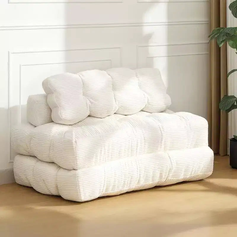 Divano letto pieghevole 3 in 1 con cuscino, Futon da pavimento in velluto a coste, Letto pieghevole in schiuma tritata per soggiorno/camera da letto