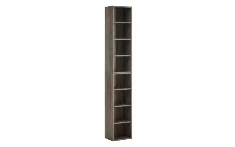 TUYOHW 8-Tier Tall Bookshelves,Narrow Cube Storage Cabinet,Display Bookshelf with Adjustable Shelves,Vertical Bookcases for Living Room,Office
