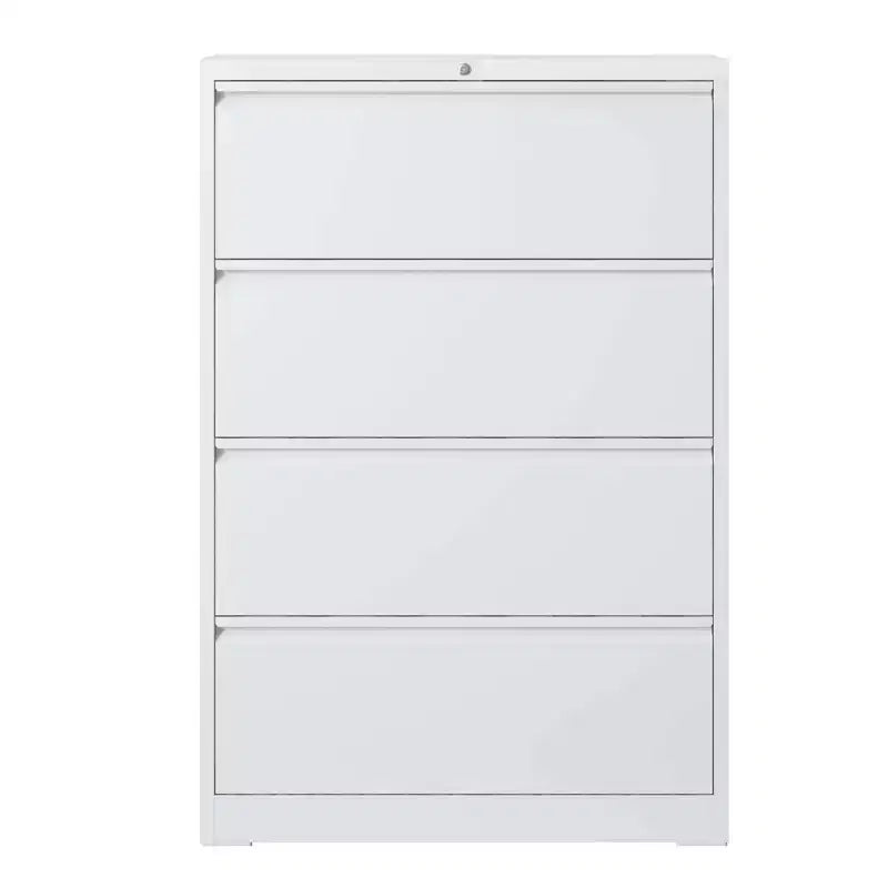 Classificatore laterale a 4 cassetti con serratura – Mobiletto classificatore in metallo bianco per ufficio domestico