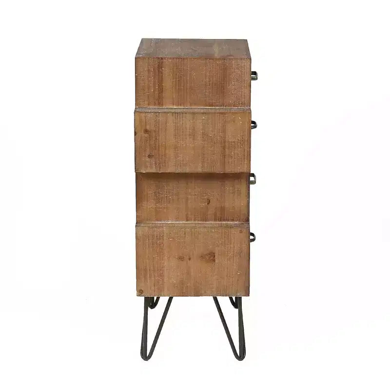 Cassettiera in legno a 4 cassetti - Marrone