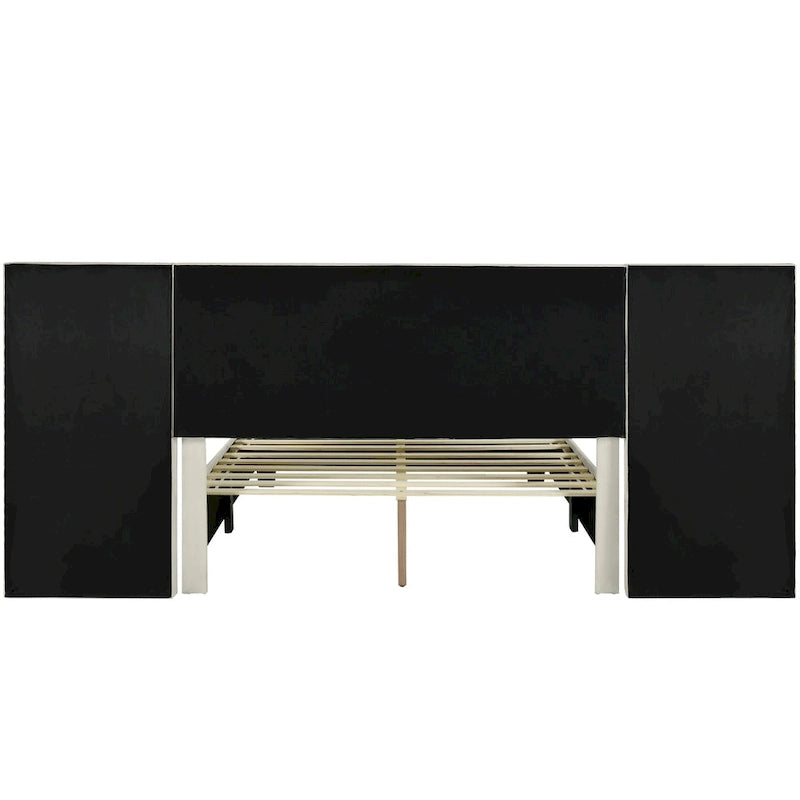 Letto Imbottito in Velluto Queen Size con Testiera Oversize